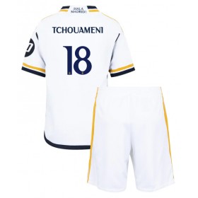 Real Madrid Aurelien Tchouameni #18 Heimtrikot 2023-24 Kurzarm (+ kurze hosen)